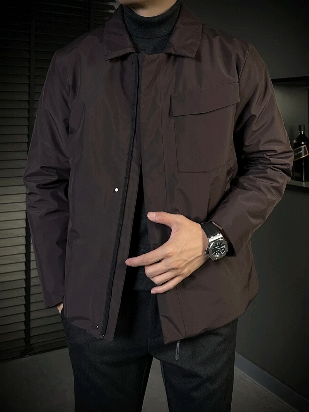 High Quali Faionable Men's Jaet Collared Outerwear Autumn Winter New Arrival Versatile Sli Haome Stand Fit Pu...
High Quali Faionable Men's Jaet Collared Outerwear Autumn Winter New Arrival Versatile Sli Haome Stand Fit Pu...