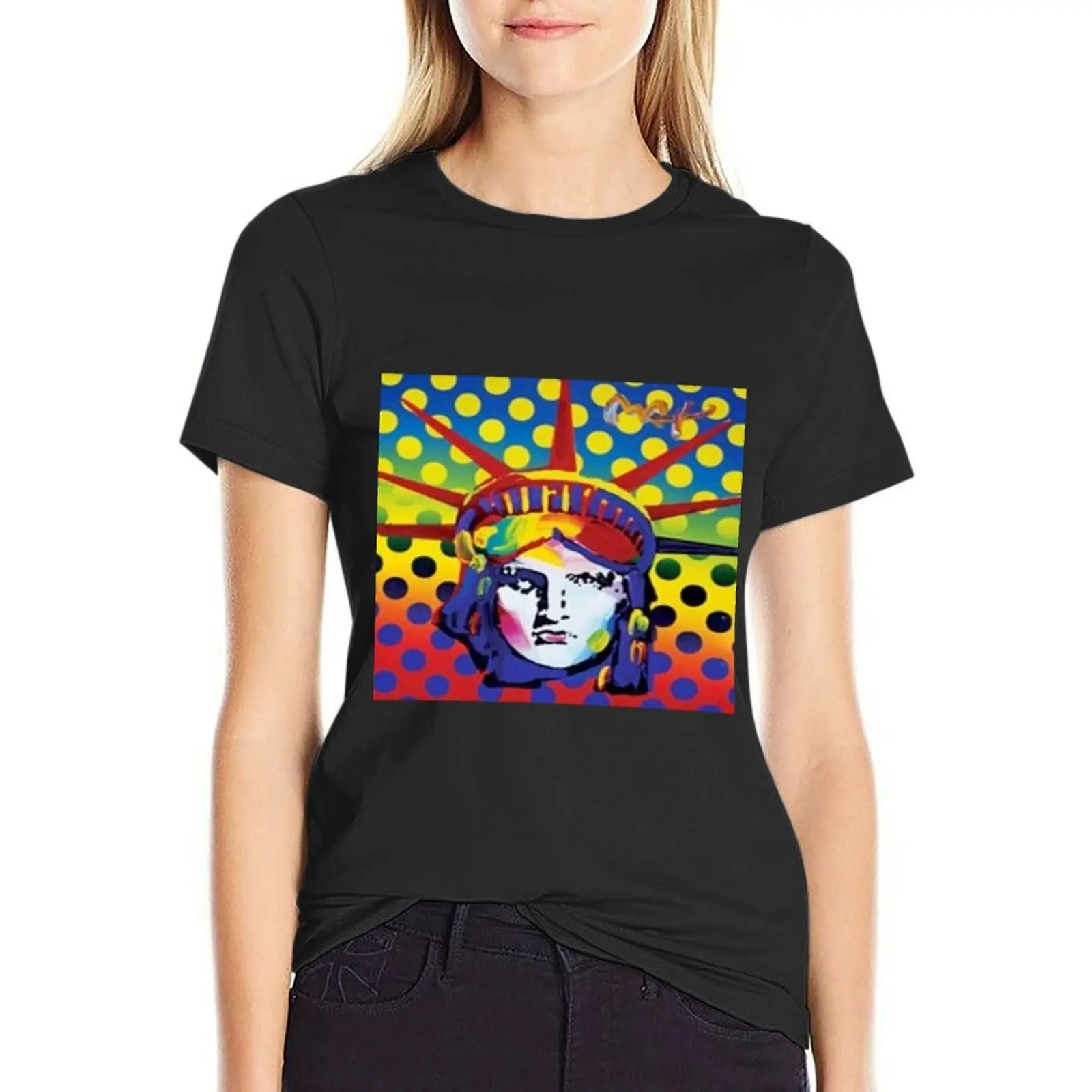 Peter Max Lady Liberty T-Shirt graphics cute tops tees workout shirts for Women
Peter Max Lady Liberty T-Shirt graphics cute tops tees workout shirts for Women