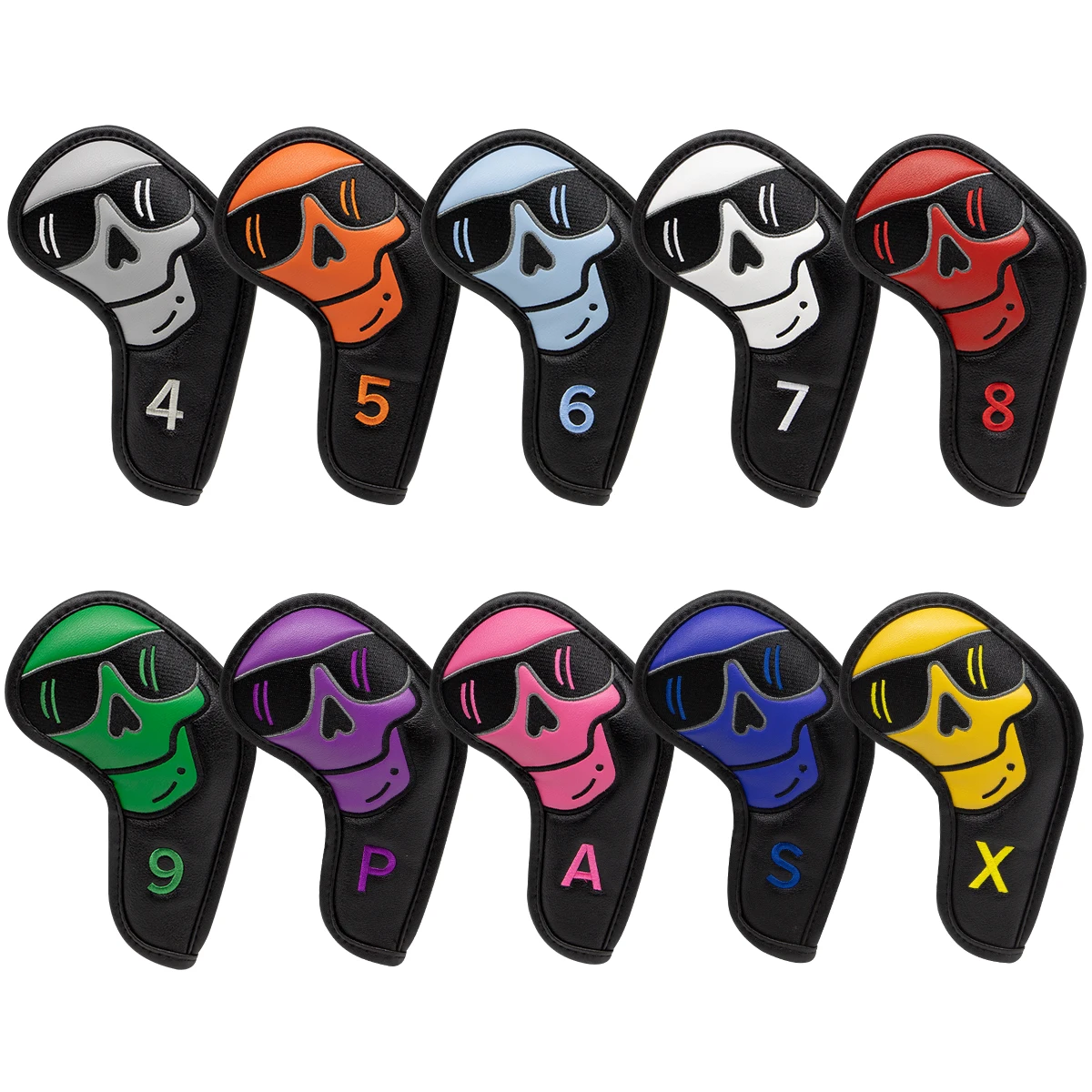 Colorful Sunglasses Golf Iron Head Covers Iron Headovers Wedges Covers 4-9 ASPX 10pcs with Black Color
Colorful Sunglasses Golf Iron Head Covers Iron Headovers Wedges Covers 4-9 ASPX 10pcs with Black Color