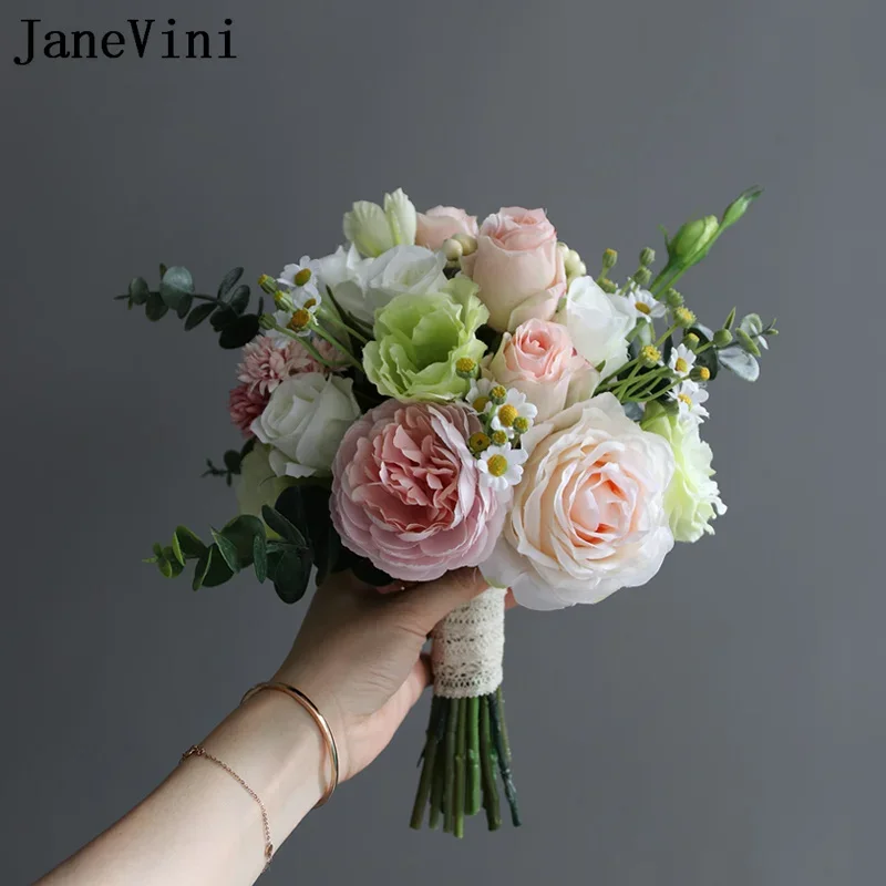 JaneVini New Romantic Bridal Bouquets Artificial Pink White Silk Roses Real Touch Korean Bride Flowers Outdoors Wedding Bouquet
JaneVini New Romantic Bridal Bouquets Artificial Pink White Silk Roses Real Touch Korean Bride Flowers Outdoors Wedding Bouquet