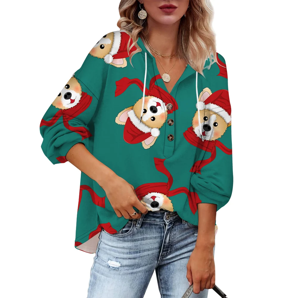 CLOOCL Women Hoodie Loose Fit Cartoon Christmas Hat Puppy Pattern Printed Long Sleeve Christmas Tops Lovely Clothing Winter Fall
CLOOCL Women Hoodie Loose Fit Cartoon Christmas Hat Puppy Pattern Printed Long Sleeve Christmas Tops Lovely Clothing Winter Fall