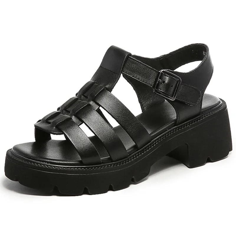 Новые женские сандалии 5 см, летние дышащие удобные дизайнерские туфли на толстой подошве, непромокаемая римская обувь на платформе, женские туфли 
Новые женские сандалии 5 см, летние дышащие удобные дизайнерские туфли на толстой подошве, непромокаемая римская обувь на платформе, женские туфли