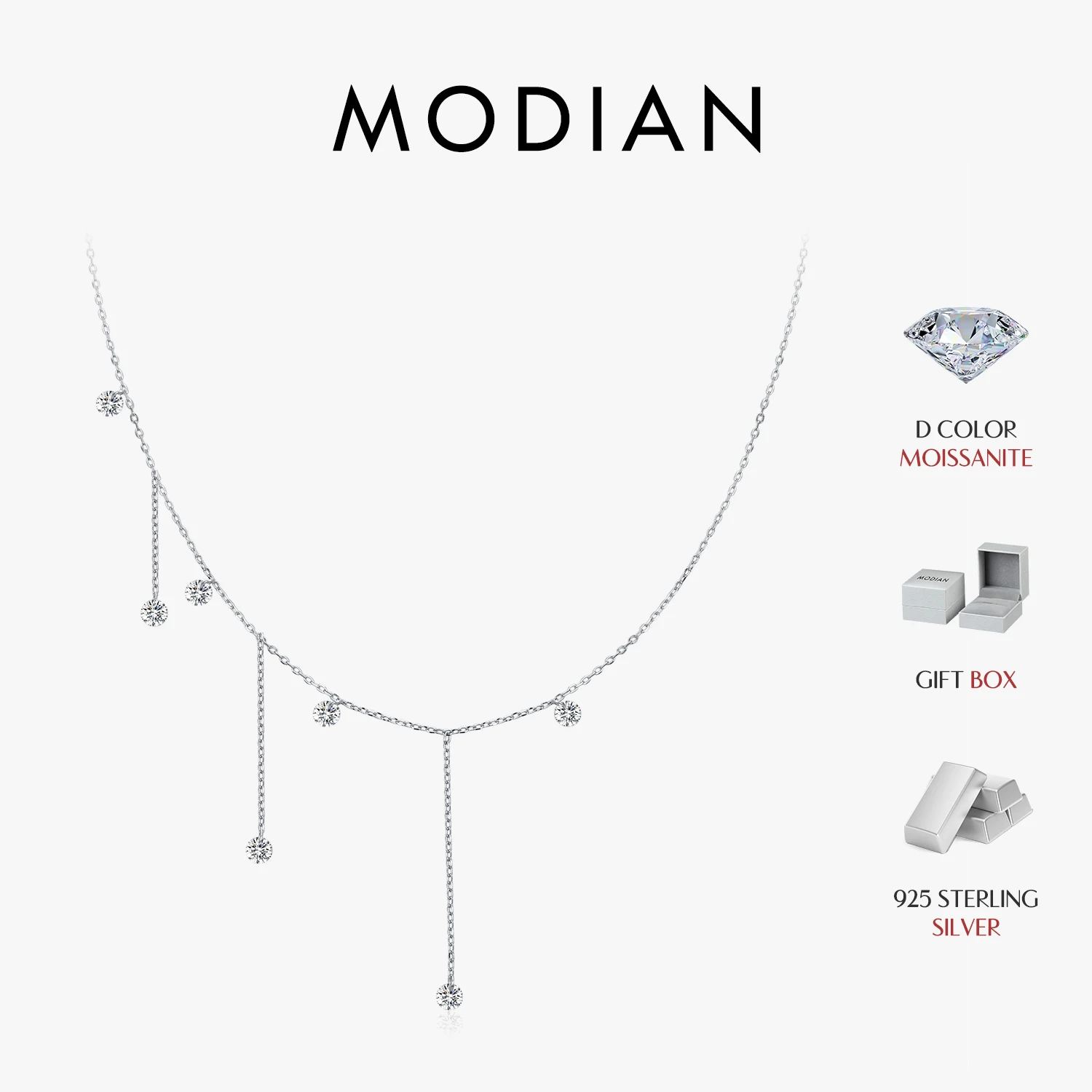MODIAN Lab Diamond Moissanite Swings Tassel Charm Choker Necklace 925 Sterling Silver Pendant Necklaces For Women Fine Jewelry
MODIAN Lab Diamond Moissanite Swings Tassel Charm Choker Necklace 925 Sterling Silver Pendant Necklaces For Women Fine Jewelry