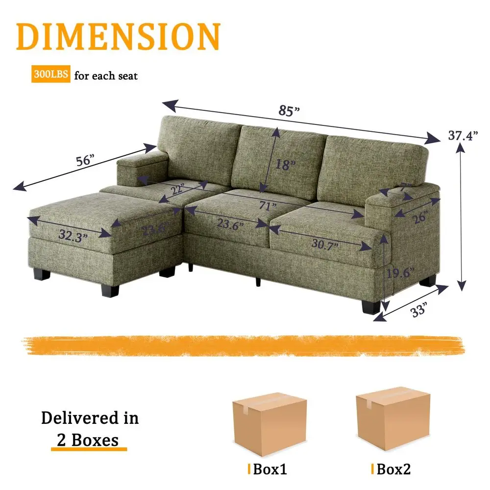 L Shaped Couch with Armrest Organizer,3 Seats Sofas with Movable Ottoman,Comfy Sectional Sofa with Thick Cushion,Chenille Secti
L Shaped Couch with Armrest Organizer,3 Seats Sofas with Movable Ottoman,Comfy Sectional Sofa with Thick Cushion,Chenille Secti