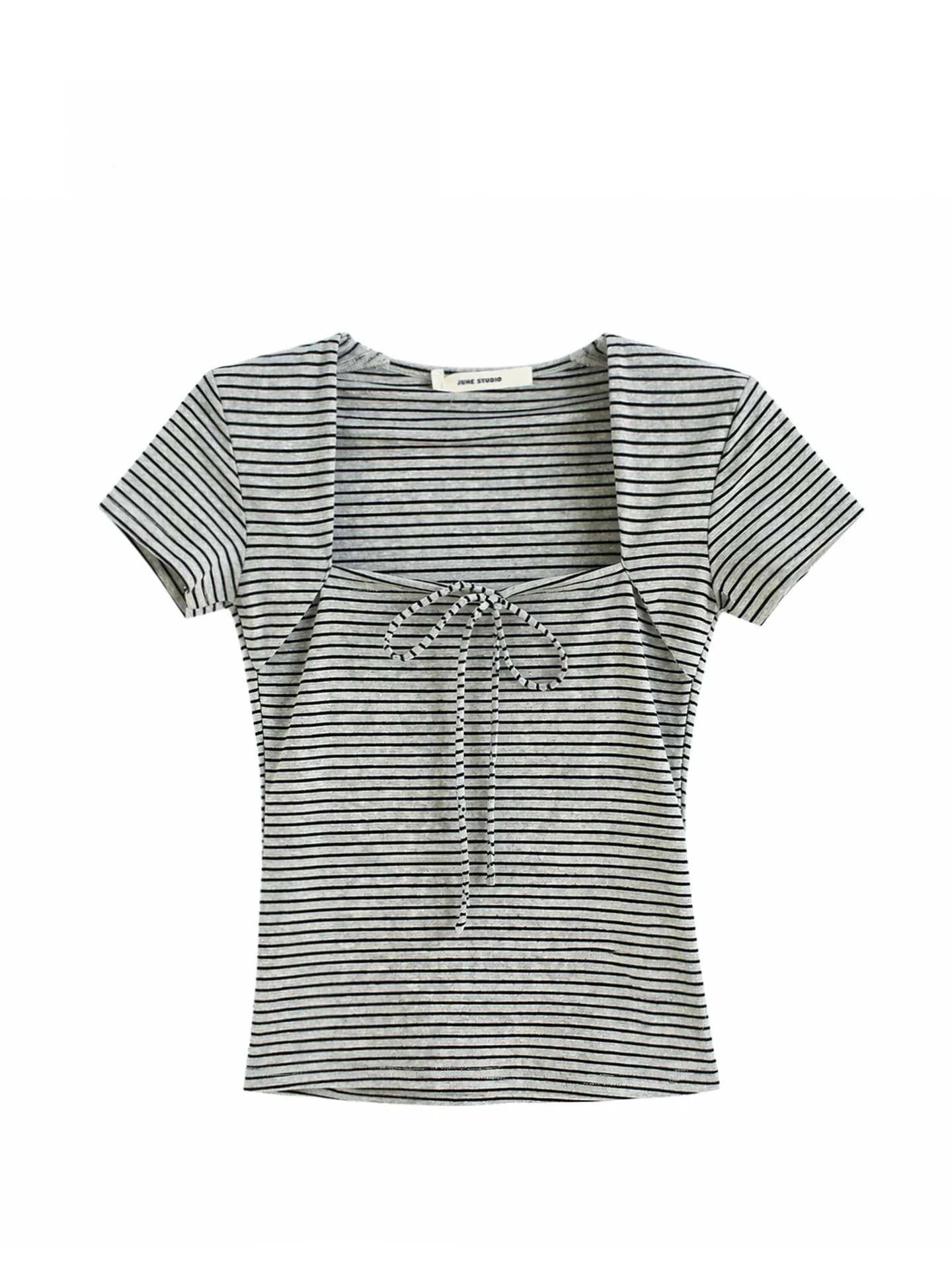 Summer New Style Pure Desire Sweet Spicy Short Stripe Tie Rope Square Collar Short Sleeve Women's Top Wild Forest Commute Style
Summer New Style Pure Desire Sweet Spicy Short Stripe Tie Rope Square Collar Short Sleeve Women's Top Wild Forest Commute Style