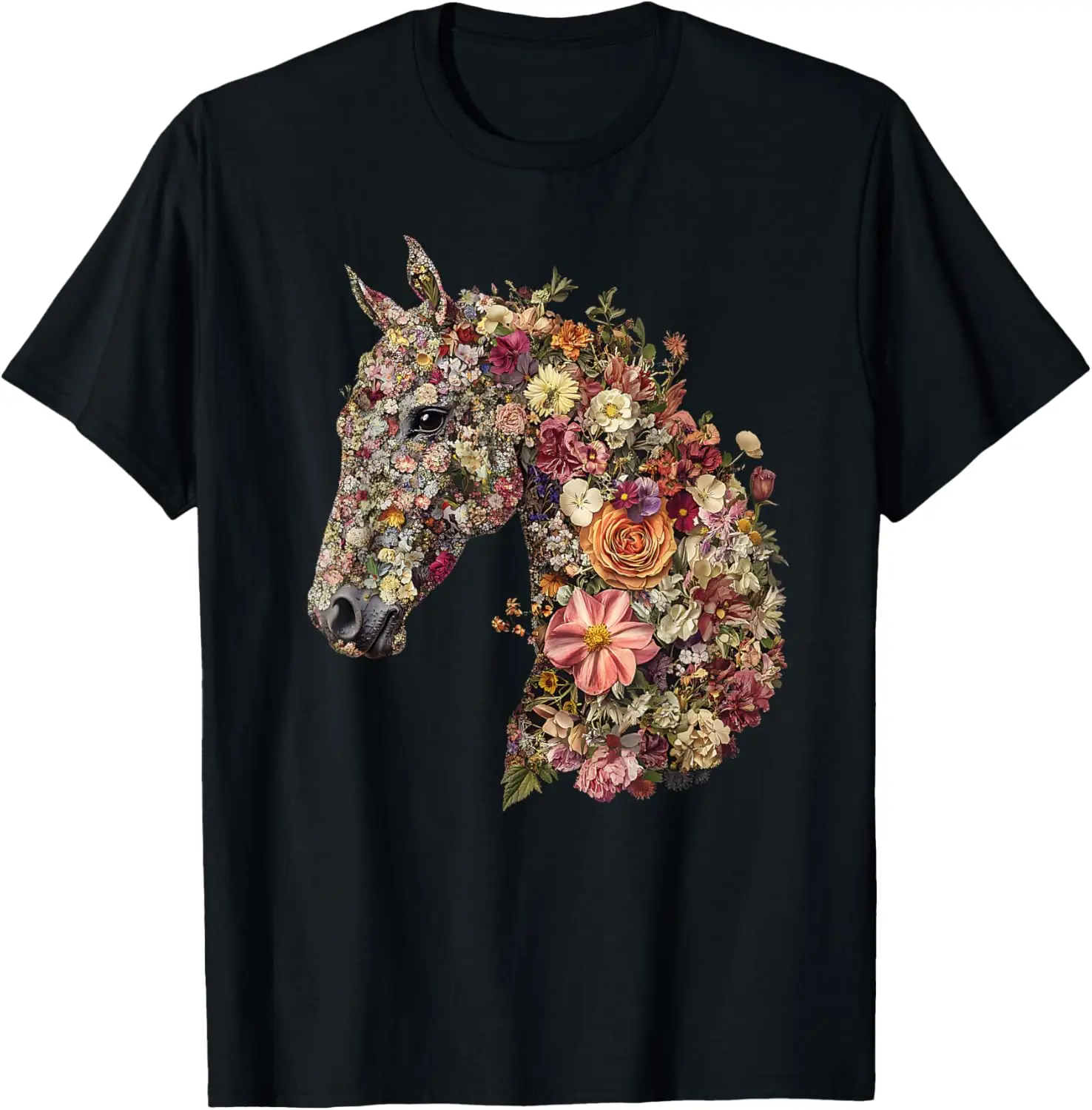 Floral Horse Head Graphic T-Shirt Unisex Breathable Short Sleeve Cotton Blend Graphic Tee
Floral Horse Head Graphic T-Shirt Unisex Breathable Short Sleeve Cotton Blend Graphic Tee