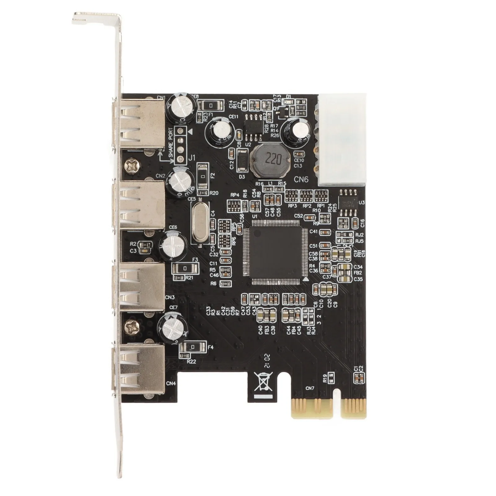 PCIe to USB2.0 Expansion Card 4 Ports 4 Pin Power 480Mb/s Easy Installation USB 2.0 Expansion Card for Desktop Chassis
PCIe to USB2.0 Expansion Card 4 Ports 4 Pin Power 480Mb/s Easy Installation USB 2.0 Expansion Card for Desktop Chassis