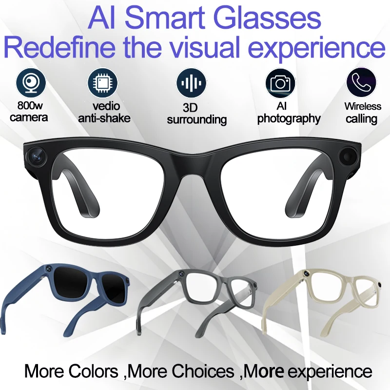 Умные очки с искусственным интеллектом для мужчин и женщин, 800 Вт, HD-камера, видеоперевод, музыка, сенсорные, для занятий спортом на открытом воздухе, 32 ГБ, ультра большие батареи, умные очки
Умные очки с искусственным интеллектом для мужчин и женщин, 800 Вт, HD-камера, видеоперевод, музыка, сенсорные, для занятий спортом на открытом воздухе, 32 ГБ, ультра большие батареи, умные очки