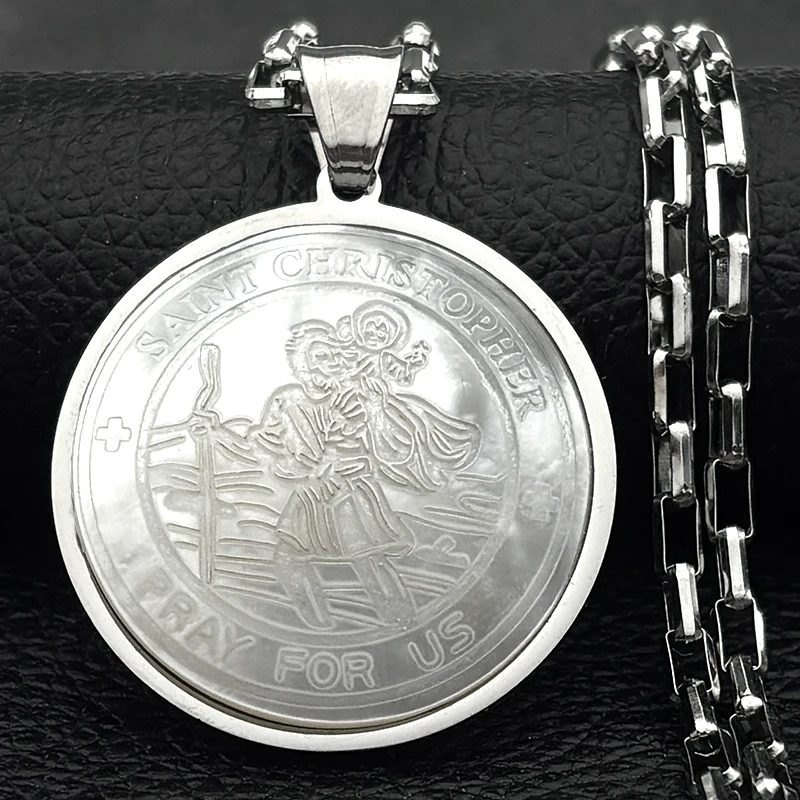 Jesus Saint Christopher Protect Us Pendant Necklace For Women Men Stainless Steel Gold Color Round Party Christian Jewelry
Jesus Saint Christopher Protect Us Pendant Necklace For Women Men Stainless Steel Gold Color Round Party Christian Jewelry
