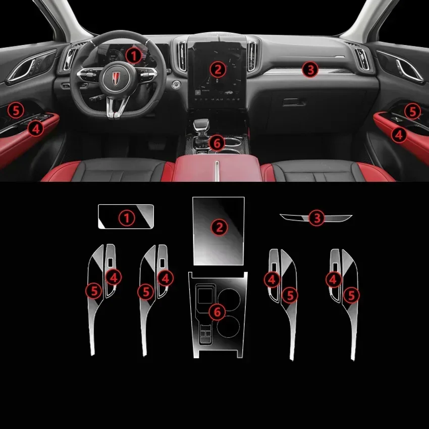 For Hongqi HS3 Tpu Transparent Film Car Interior Sticker Center Control Navigator Screen Door Gear Protection Car Accessories
For Hongqi HS3 Tpu Transparent Film Car Interior Sticker Center Control Navigator Screen Door Gear Protection Car Accessories