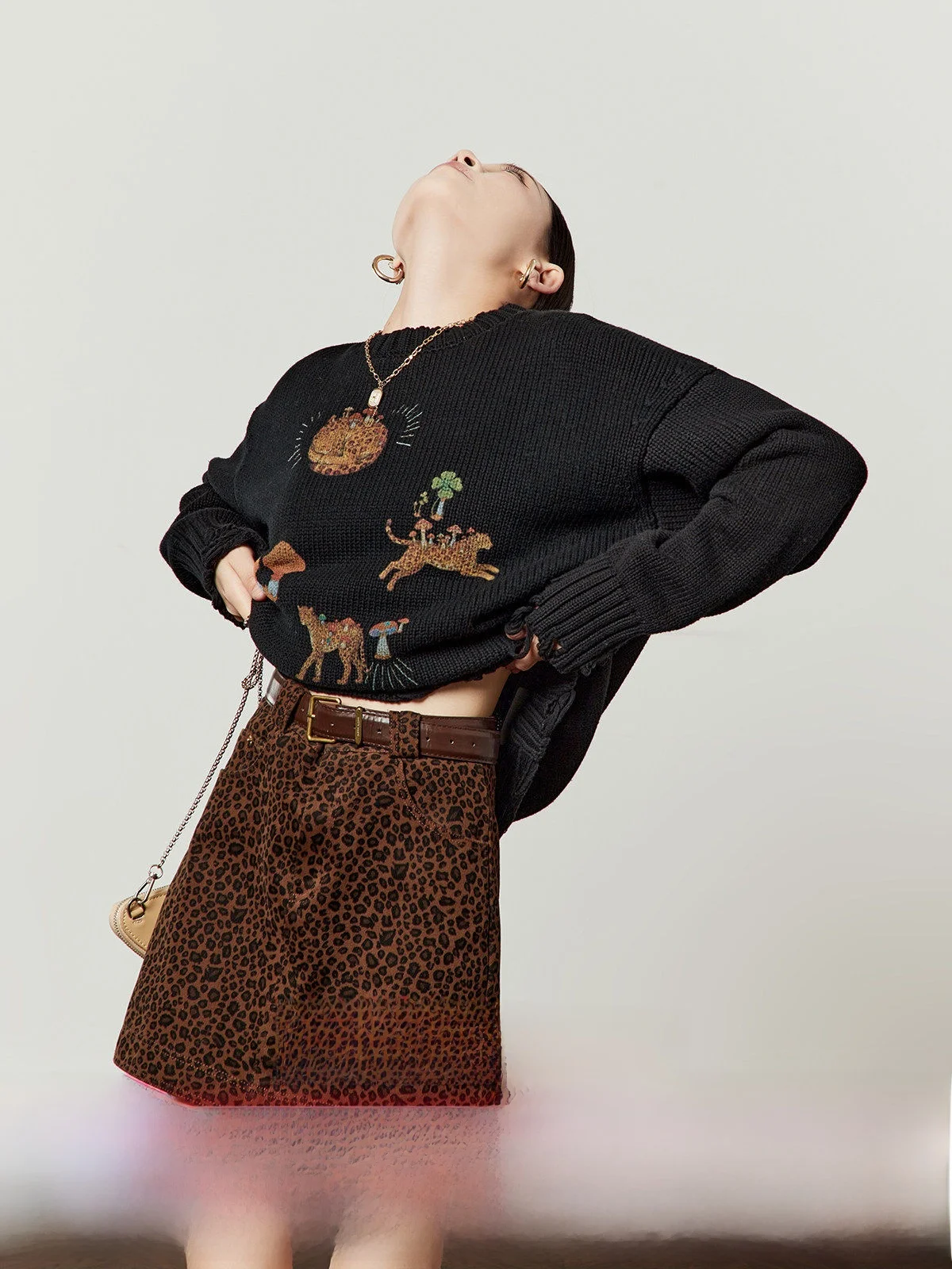 Bla Knitted Musoom Leopard Sweater Women's Winter New Sle Vintage Hole Ripped Loose Fit round Ne Long Sve Top
Bla Knitted Musoom Leopard Sweater Women's Winter New Sle Vintage Hole Ripped Loose Fit round Ne Long Sve Top