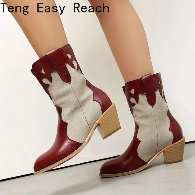 2026 Autumn/Winter Women's Western High Heel Boots Colorful Splicing Round Head High Heel Chelsea Boots Size 35-47
2026 Autumn/Winter Women's Western High Heel Boots Colorful Splicing Round Head High Heel Chelsea Boots Size 35-47