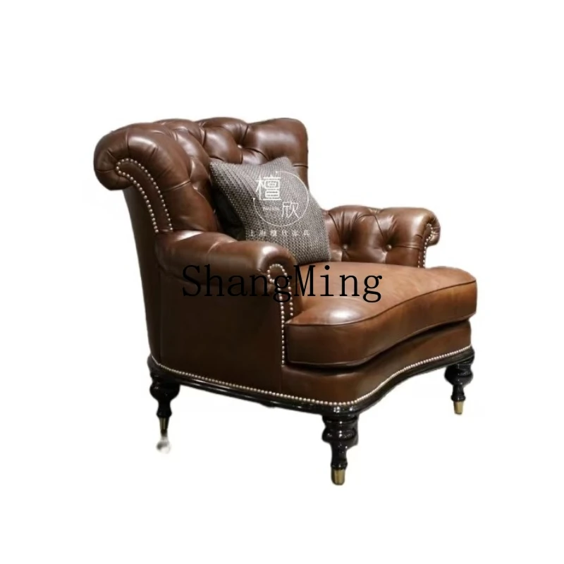 ZYY household simple retro solid wood leather high back buckle casual sofa chair single chair
ZYY household simple retro solid wood leather high back buckle casual sofa chair single chair