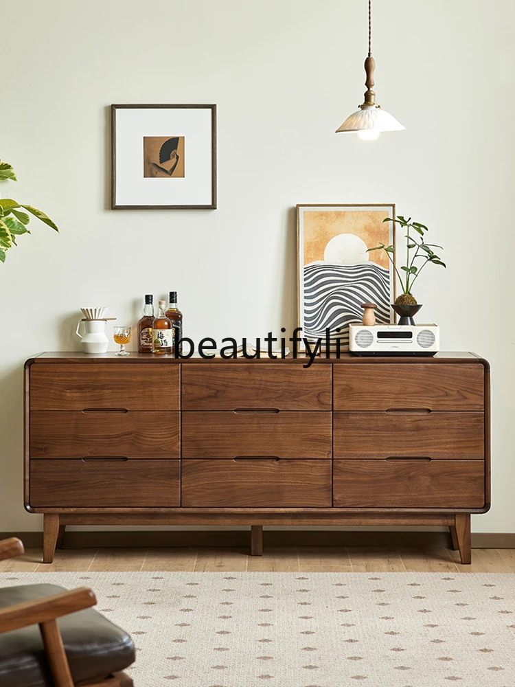 North American black walnut, Nordic simple all-solid wood chest cabinet, home living room wall locker
North American black walnut, Nordic simple all-solid wood chest cabinet, home living room wall locker