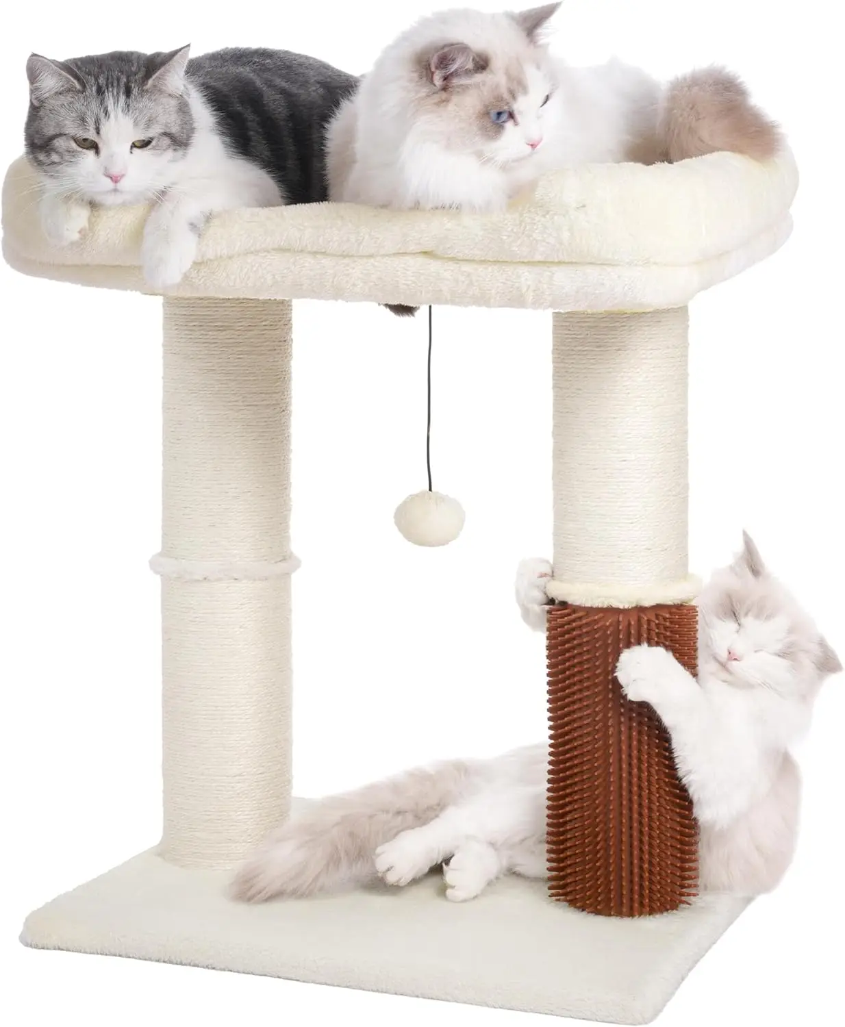 Cat Tree Tower for Large Cats Cat Scratching Post with Cat Self Groomer, 20x15.7” Wide Top Bed, Thick Scratch Post [Dia=4.5”
Cat Tree Tower for Large Cats Cat Scratching Post with Cat Self Groomer, 20x15.7” Wide Top Bed, Thick Scratch Post [Dia=4.5”