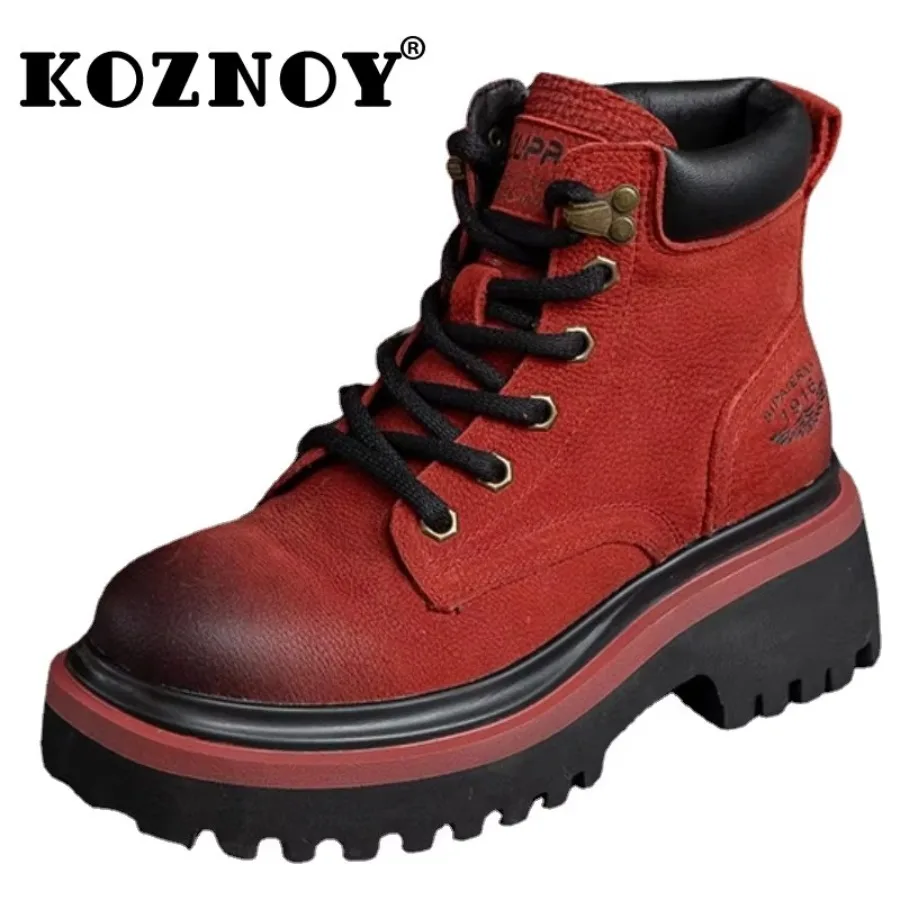 Koznoy 6cm Genuine Leather Autumn Spring British Retro Ethnic Platform Ankle Mid Calf Motorcycle Boots Woman Fashion Lady Shoes
Koznoy 6cm Genuine Leather Autumn Spring British Retro Ethnic Platform Ankle Mid Calf Motorcycle Boots Woman Fashion Lady Shoes