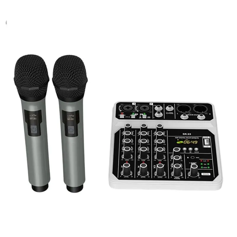 AS95-Wireless Microphone 4-Channel Audio Mixer Console Professional Audio Mixer With Bluetooth USB For DJ Karaoke PC Guitar
AS95-Wireless Microphone 4-Channel Audio Mixer Console Professional Audio Mixer With Bluetooth USB For DJ Karaoke PC Guitar