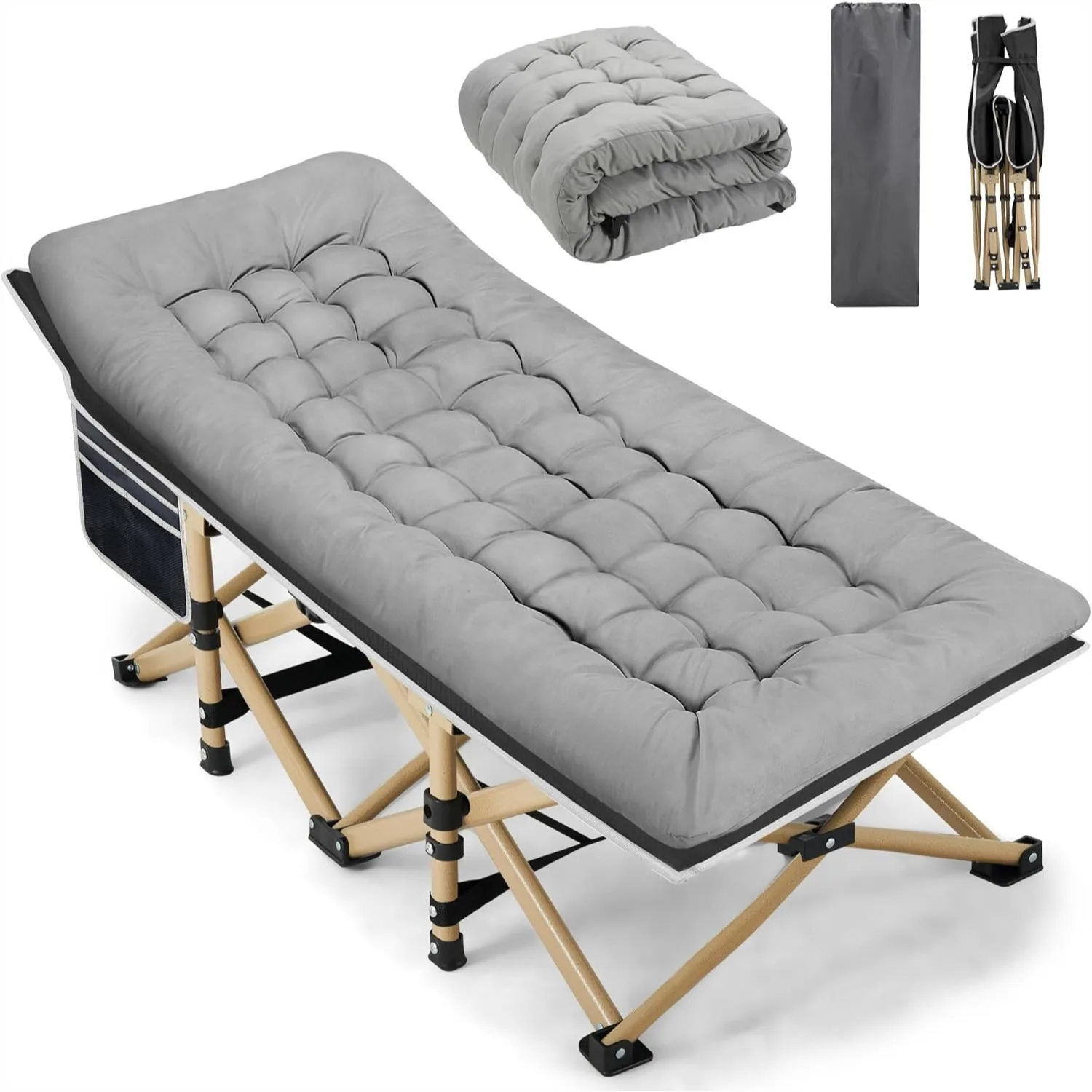 Extra Wide Portable Camping Cot 600LBS Max Load with Thick Mattress, Folding Bed for Outdoor Camping/Office Home Nap
Extra Wide Portable Camping Cot 600LBS Max Load with Thick Mattress, Folding Bed for Outdoor Camping/Office Home Nap