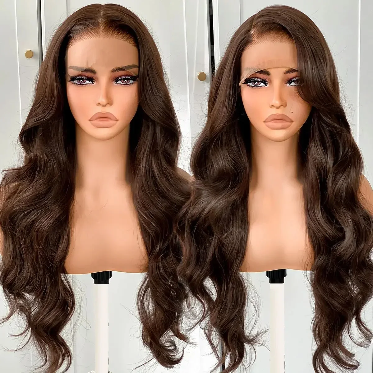 Long Chocolate Brown Synthetic HD Lace Front Wig Body Wave Pre-Plucked Glueless for Women Daily Wear
Long Chocolate Brown Synthetic HD Lace Front Wig Body Wave Pre-Plucked Glueless for Women Daily Wear
