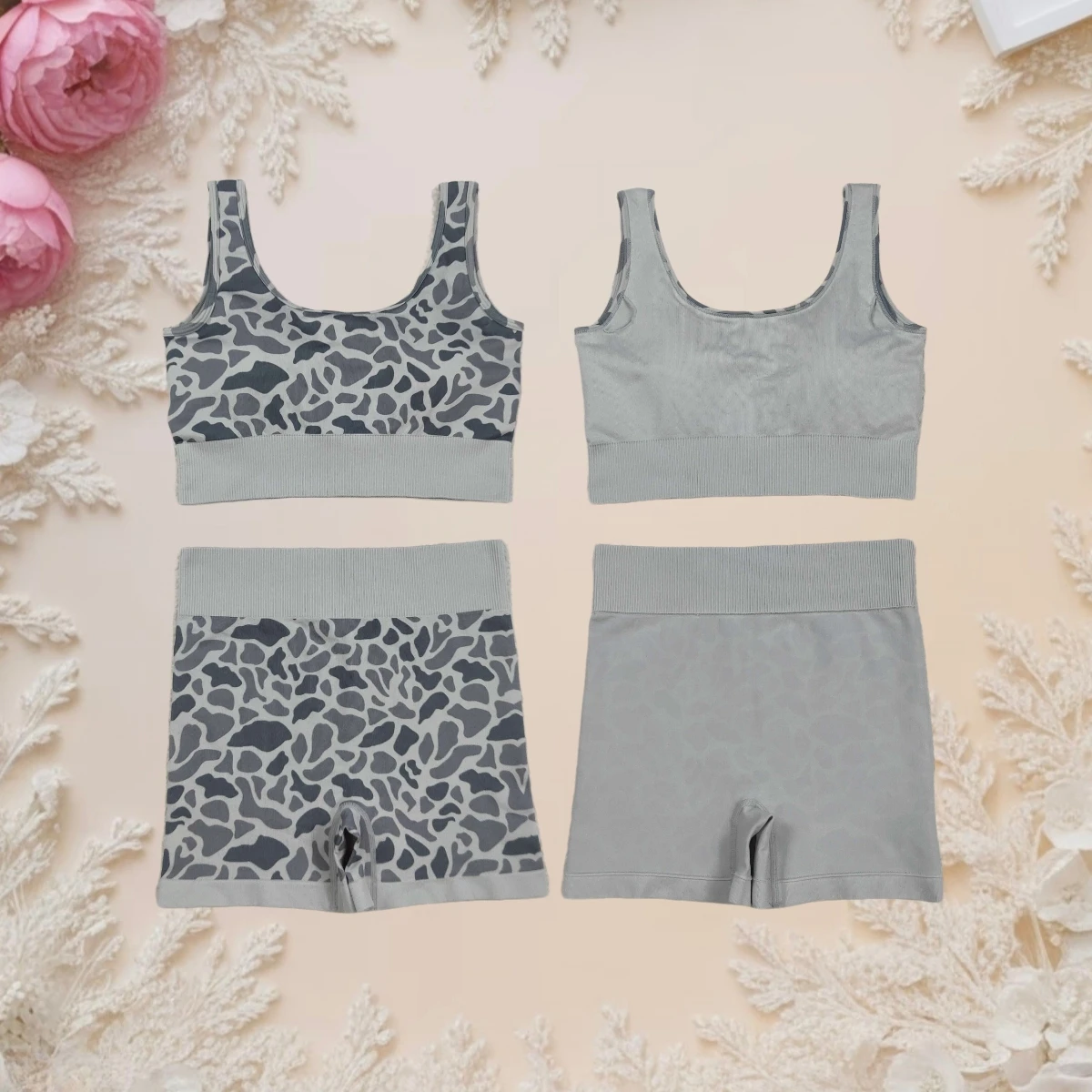 Hot Sale Women Sports Bra and Shorts Set Camo Seamless Fitness Yoga Outfit Adult Ladies Gym Workout Training Running Activewear 
Hot Sale Women Sports Bra and Shorts Set Camo Seamless Fitness Yoga Outfit Adult Ladies Gym Workout Training Running Activewear