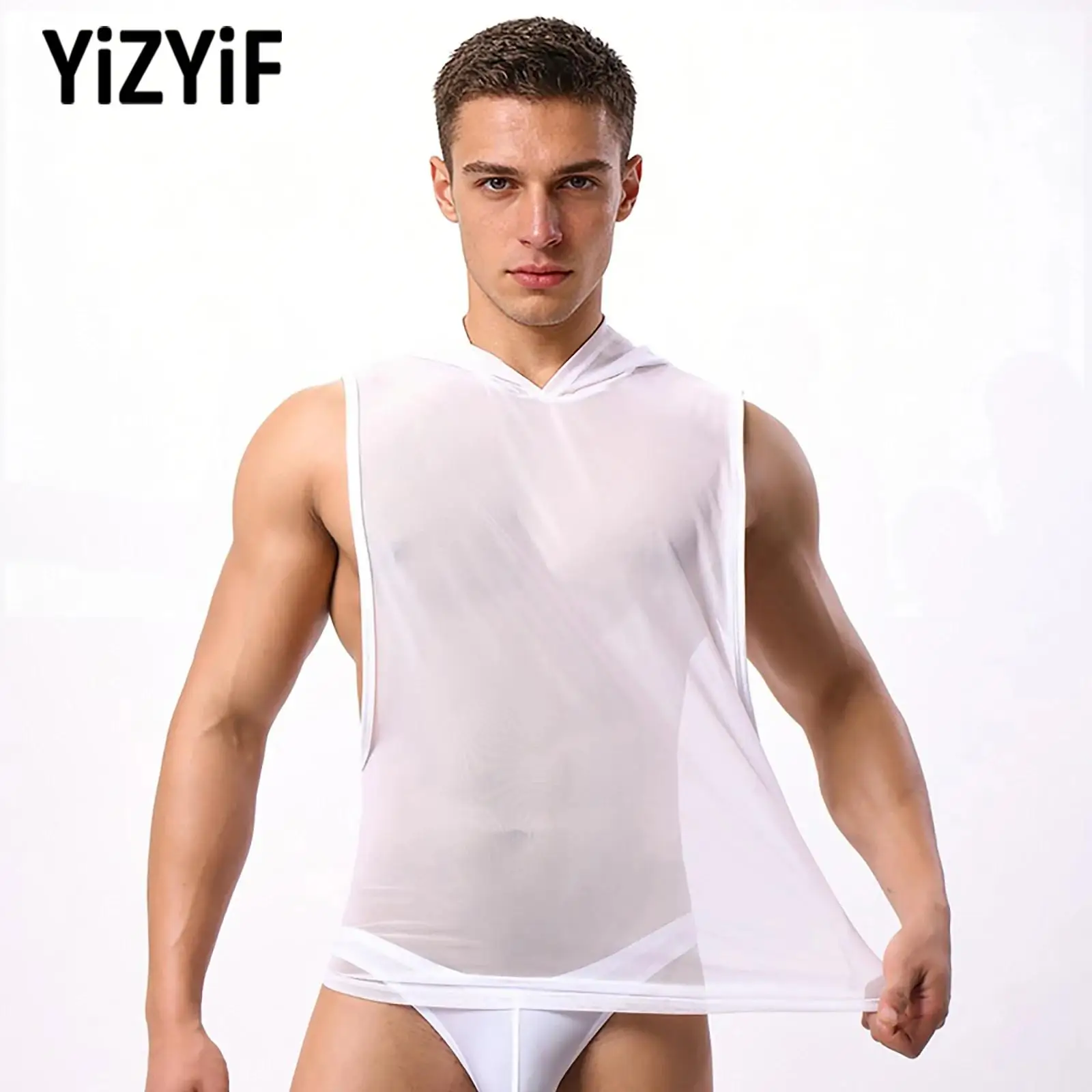 Men Mesh Hooded Workout Vest Sleeveless Sheer Tank Top Breathable Quick Dry Stretchy for Sports Bodybuilding Gym Training
Men Mesh Hooded Workout Vest Sleeveless Sheer Tank Top Breathable Quick Dry Stretchy for Sports Bodybuilding Gym Training