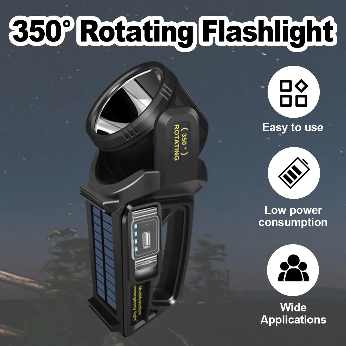 Solar Rechargeable Led Flashlight Powerful Waterproof Handheld Light Lights Work Torch Spotlight Super Bright Searchlight Bright
Solar Rechargeable Led Flashlight Powerful Waterproof Handheld Light Lights Work Torch Spotlight Super Bright Searchlight Bright