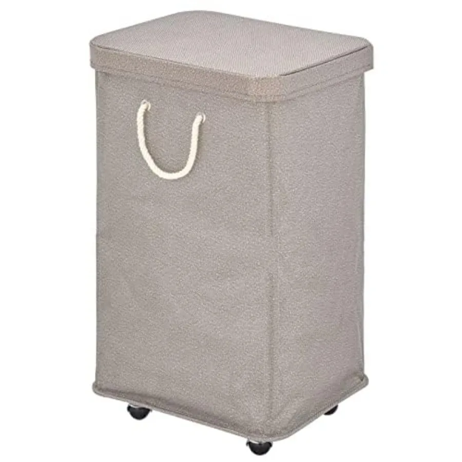Large Polyester Rolling Laundry Hamper with Wheels Removable Lid and Rope Carrying Handles - Collapsible Hampers with Wheels fo
Large Polyester Rolling Laundry Hamper with Wheels Removable Lid and Rope Carrying Handles - Collapsible Hampers with Wheels fo