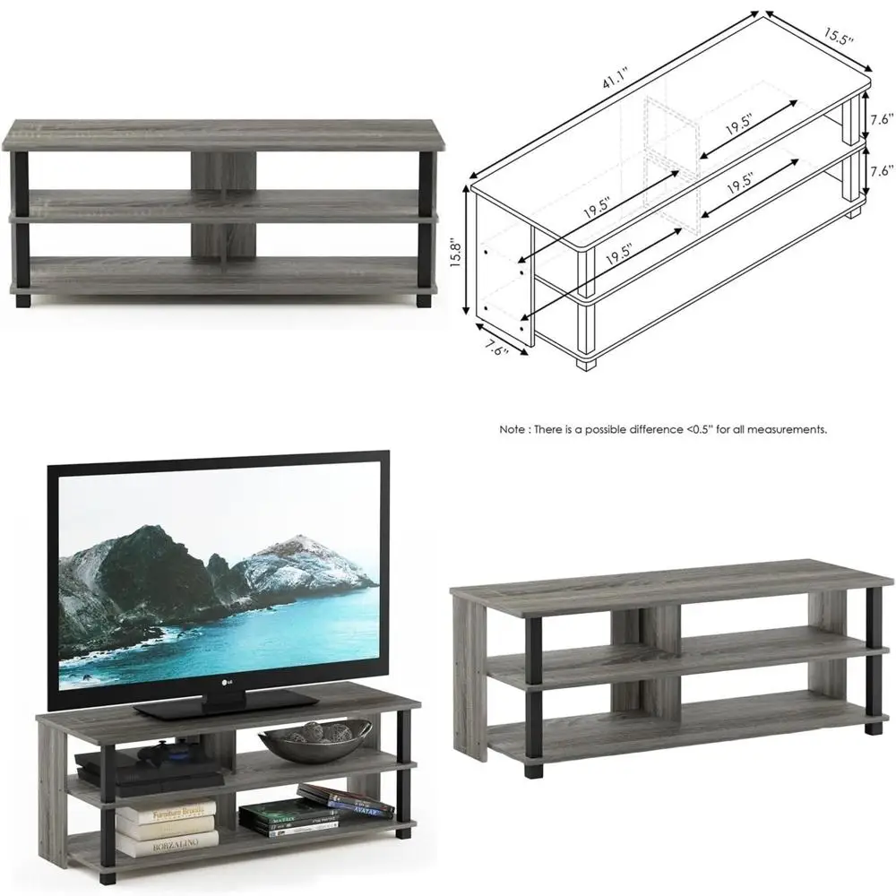 3-уровневая подставка для телевизора, цвет французский дуб серый/черный, подходит для телевизоров с диагональю до 48 дюймов.
3-уровневая подставка для телевизора, цвет французский дуб серый/черный, подходит для телевизоров с диагональю до 48 дюймов.