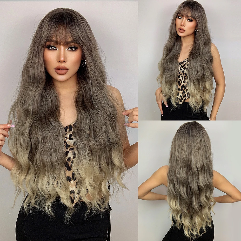 EASIHAIR Brown to Blonde Ombre Synthetic Wigs Long Wavy Wig for Women with Bangs Daily Cosplay Natural Hair Wig Heat Resistant
EASIHAIR Brown to Blonde Ombre Synthetic Wigs Long Wavy Wig for Women with Bangs Daily Cosplay Natural Hair Wig Heat Resistant