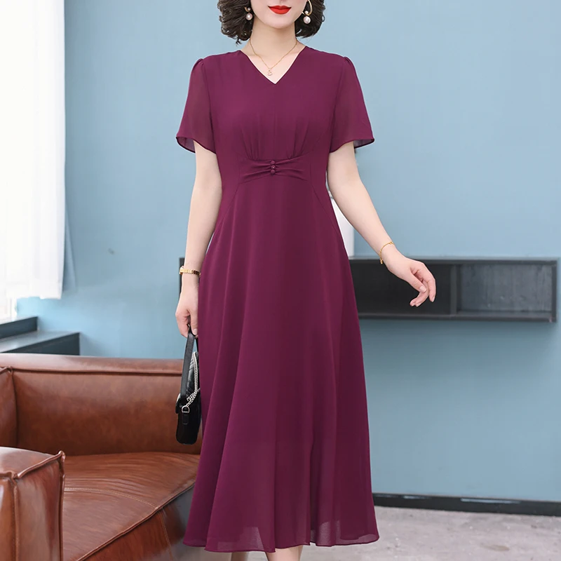 Ele Summer Faion Mommy Dr Ladylike Chiffon ort Sve Long Skirt Women's Mid-aged And ly New 2025 Sle
Ele Summer Faion Mommy Dr Ladylike Chiffon ort Sve Long Skirt Women's Mid-aged And ly New 2025 Sle