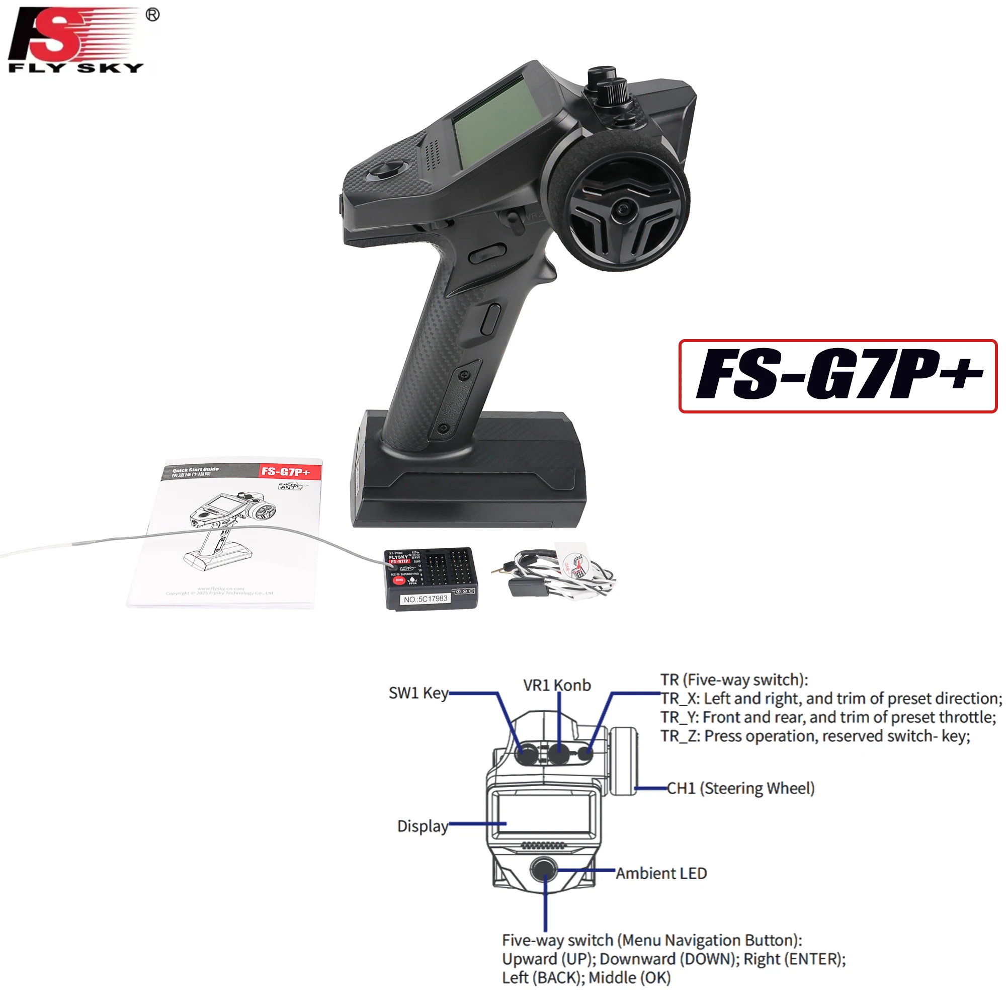 FLYSKY FS-G7P+ FS-G7P Plus 2.4G 10CH ANT Protocol Radio Transmitter Controller with FS-R11P Receiver for Crawler Truck Car Boat
FLYSKY FS-G7P+ FS-G7P Plus 2.4G 10CH ANT Protocol Radio Transmitter Controller with FS-R11P Receiver for Crawler Truck Car Boat