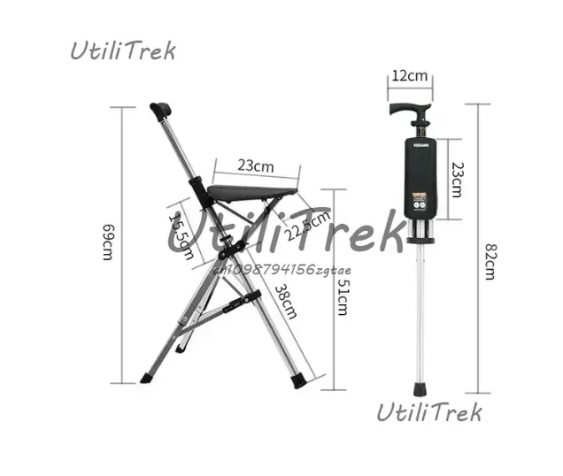 New high-quality aluminum alloy folding walking stick, adjustable seat, elderly walking stick chair with stool
New high-quality aluminum alloy folding walking stick, adjustable seat, elderly walking stick chair with stool