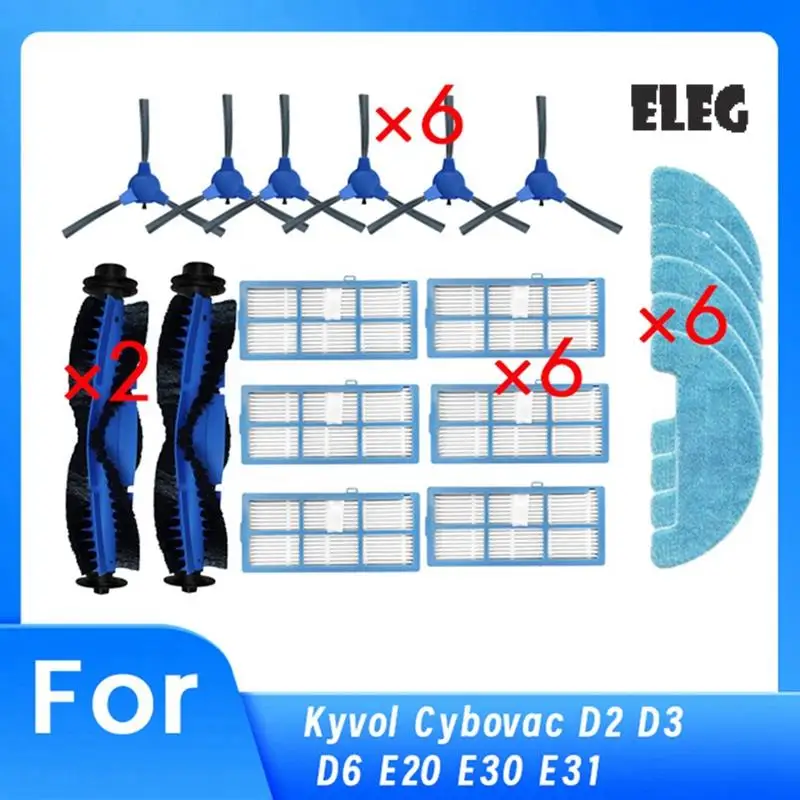 ELEG-For Kyvol Cybovac D2 D3 D6 E20 E30 E31 Robot Vacuum Main Side Brush HEPA Filter Mop Pad Ultra Durable Accessories
ELEG-For Kyvol Cybovac D2 D3 D6 E20 E30 E31 Robot Vacuum Main Side Brush HEPA Filter Mop Pad Ultra Durable Accessories