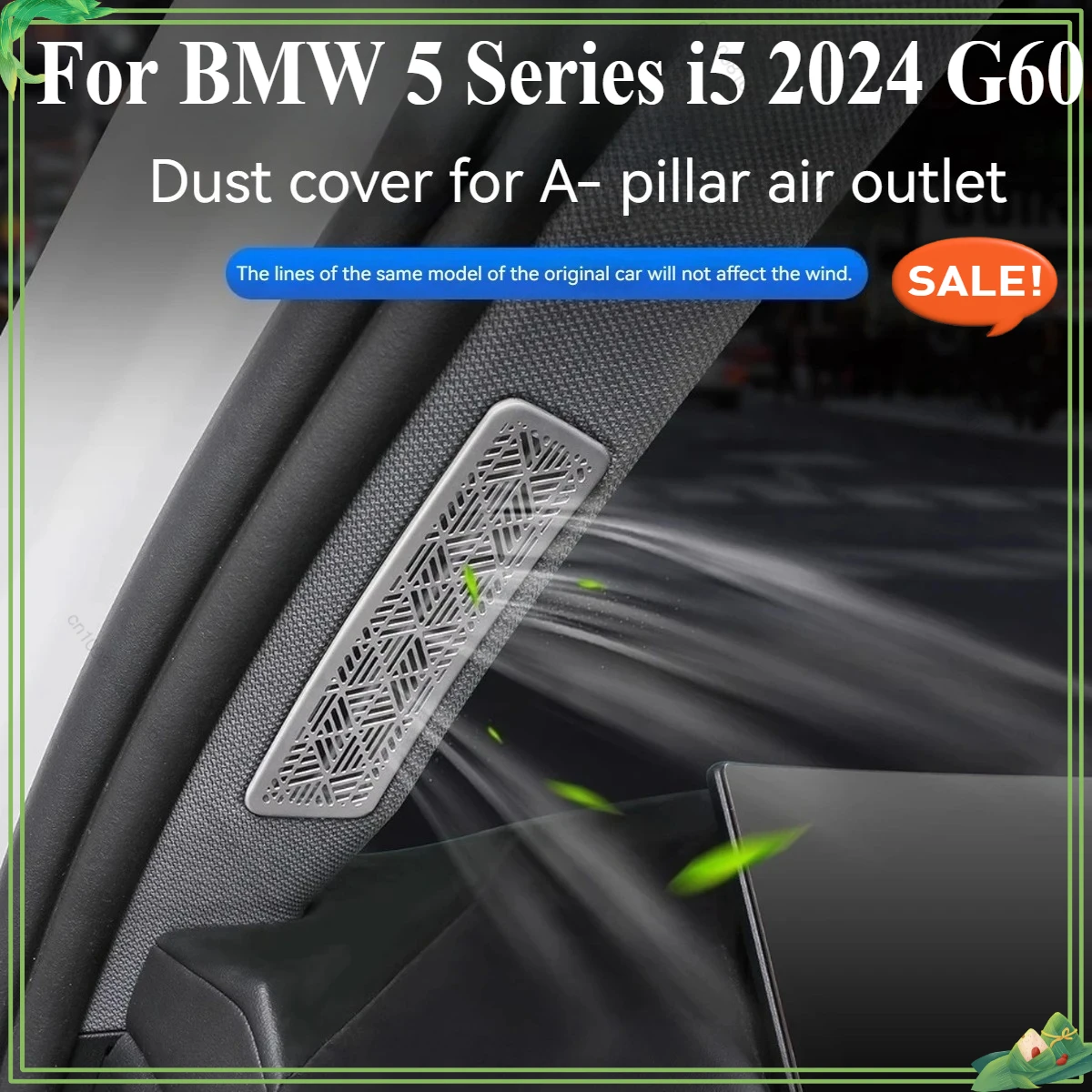 A Pillar Air Conditioning Vent Protective Cover For BMW 5 Series i5 2024 G60 Stainless Steel Air Outlet Sticker Accessories
A Pillar Air Conditioning Vent Protective Cover For BMW 5 Series i5 2024 G60 Stainless Steel Air Outlet Sticker Accessories