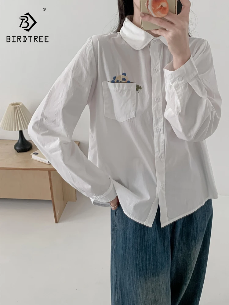 New 2026 Spring Women Cotton Long Sleeve Shirt, Turn-down Collar Panda Embroidery, Mori Girl Preppy Style Loose Blouse T63654CC
New 2026 Spring Women Cotton Long Sleeve Shirt, Turn-down Collar Panda Embroidery, Mori Girl Preppy Style Loose Blouse T63654CC
