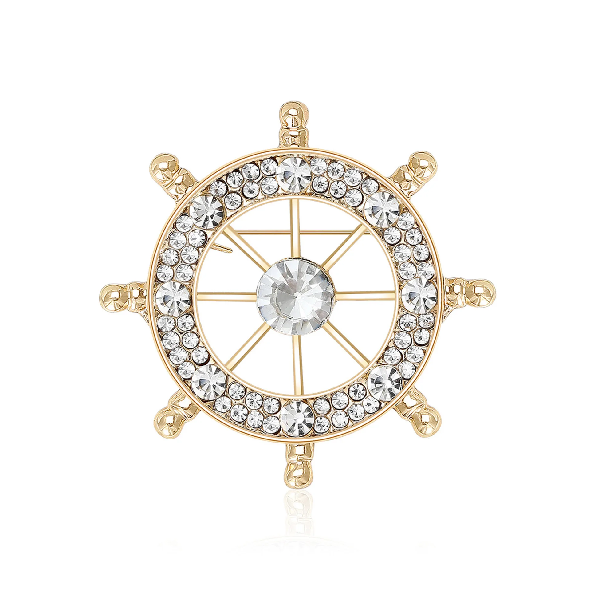 Fashionable And Luxurious Ship Rudder Rhinestone Brooch, Women's Neutral 2-color Clothing Pin, Office, Daily And Party Accessory
Fashionable And Luxurious Ship Rudder Rhinestone Brooch, Women's Neutral 2-color Clothing Pin, Office, Daily And Party Accessory