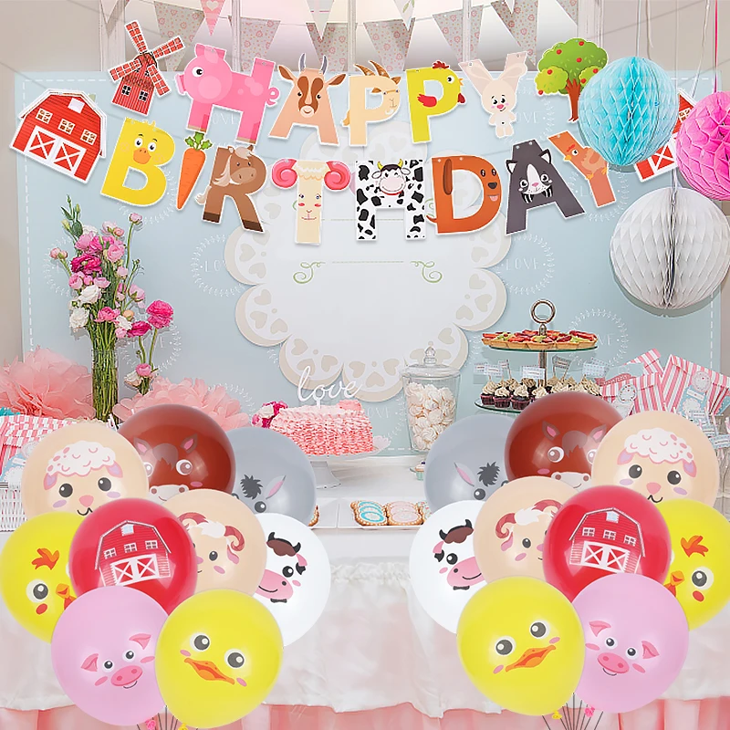Farm Birthday Party Banner Garland Cartoon Animals Balloon Baby Shower Decoration Kids Farmland Animals Birthday Party Supplies
Farm Birthday Party Banner Garland Cartoon Animals Balloon Baby Shower Decoration Kids Farmland Animals Birthday Party Supplies