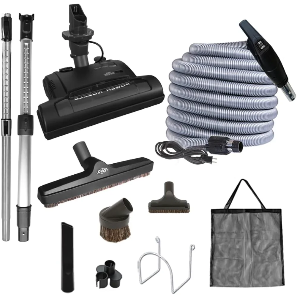 Central Vacuum Carpet Deluxe Accessory Kit,40ft Dual Voltage hose with pigtail,6 carpet beater,12’’ floor brush and accessories.
Central Vacuum Carpet Deluxe Accessory Kit,40ft Dual Voltage hose with pigtail,6 carpet beater,12’’ floor brush and accessories.