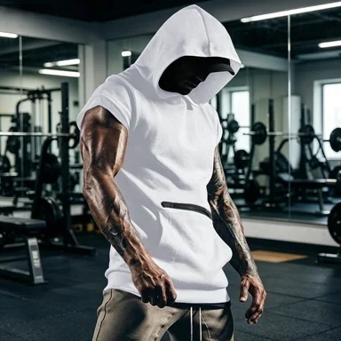 New summer men's sleeveless hooded sports shirt - workout training top - zipper pocket - muscular design - fitness training fitn
New summer men's sleeveless hooded sports shirt - workout training top - zipper pocket - muscular design - fitness training fitn