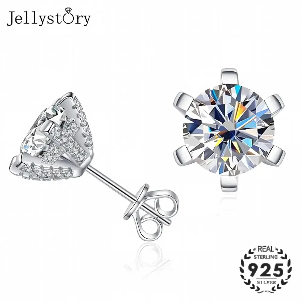 JellyStorySilver 925 D Color White Moissanite Gemstone Earrings, Women's Six Claw Set Earrings, Simple And Atmospheric Style
JellyStorySilver 925 D Color White Moissanite Gemstone Earrings, Women's Six Claw Set Earrings, Simple And Atmospheric Style