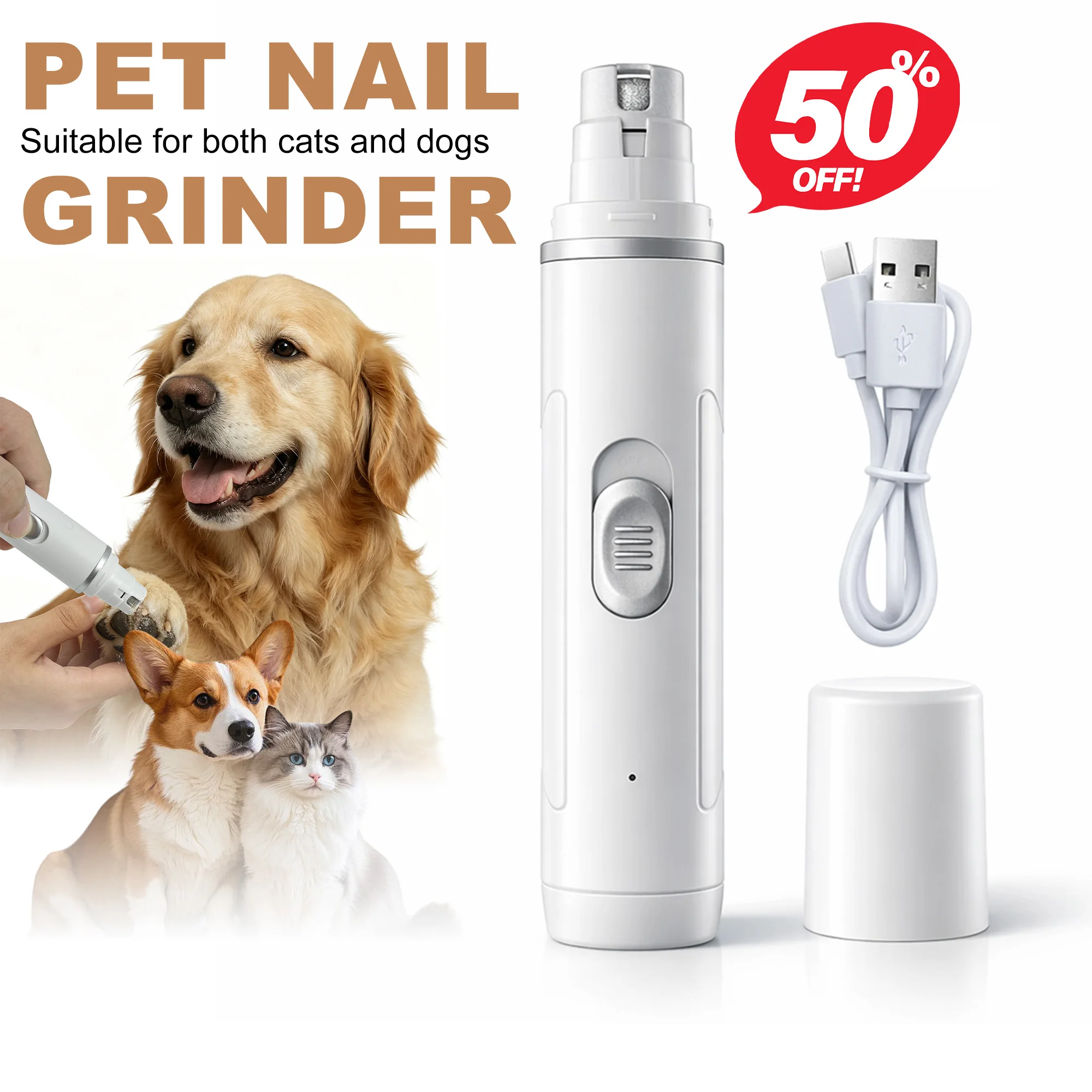 Electric Pet Nail Grinder Rechargeable Dog Nail Trimmer Low Noise Safe Painless Claw Grooming Tool for Dog and cat
Electric Pet Nail Grinder Rechargeable Dog Nail Trimmer Low Noise Safe Painless Claw Grooming Tool for Dog and cat
