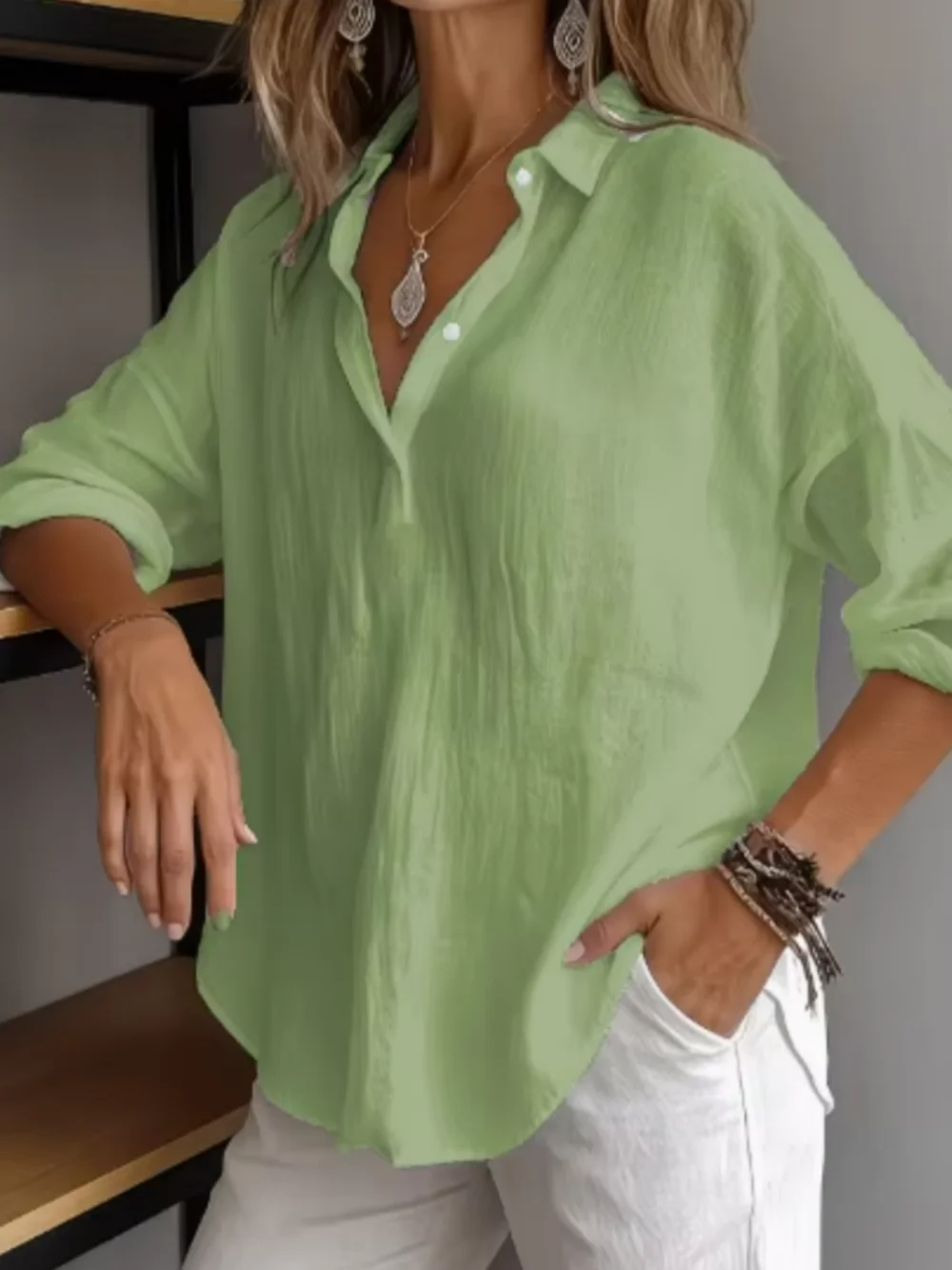 Plus Size Ladies Elegant Classic Shirt&Blouses Pure-color 3/4-sleeve Shirts Fashionable Versatile Women Casual Tops All-match
Plus Size Ladies Elegant Classic Shirt&Blouses Pure-color 3/4-sleeve Shirts Fashionable Versatile Women Casual Tops All-match
