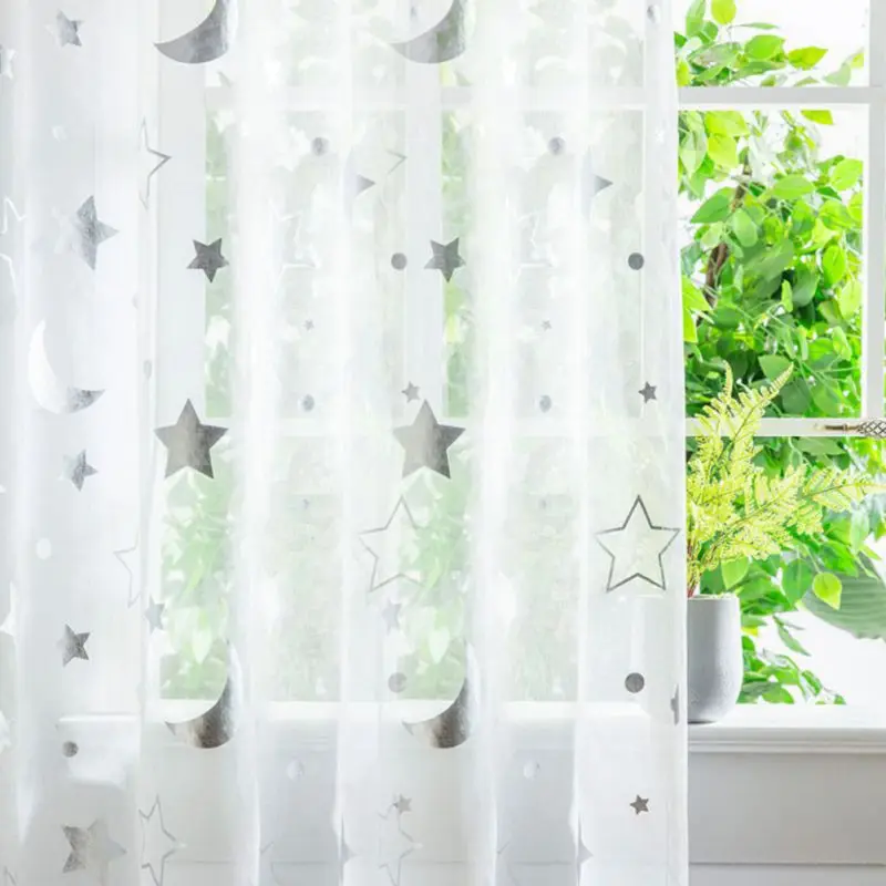 2pcs Shiny Stars Moon Curtains White For Bedroom Modern Living Room Kitchen Curtains Green Sheer Fabrics Window Treatment
2pcs Shiny Stars Moon Curtains White For Bedroom Modern Living Room Kitchen Curtains Green Sheer Fabrics Window Treatment