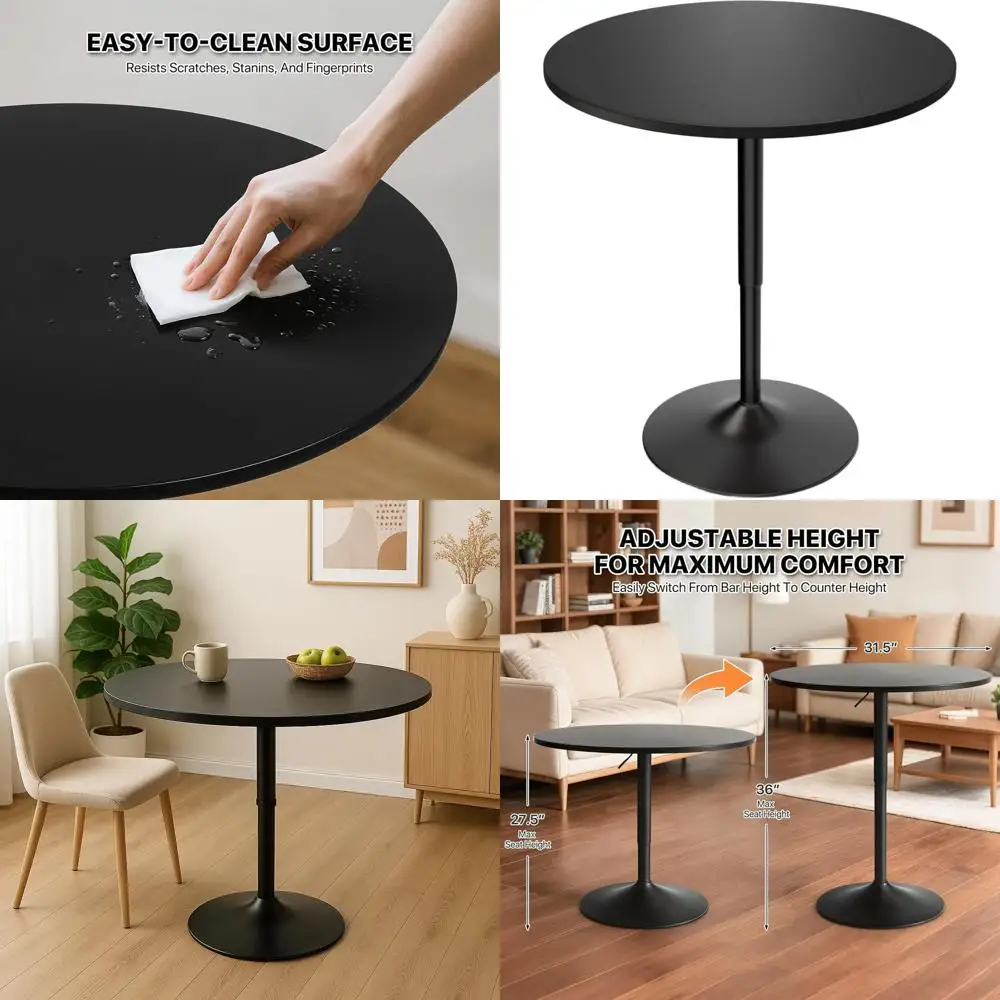 Круглый барный стол с регулируемой высотой, диаметр 31 дюйм, диапазон регулировки 26-35 дюймов, подходит для гостиной, патио или бистро, черный
Круглый барный стол с регулируемой высотой, диаметр 31 дюйм, диапазон регулировки 26-35 дюймов, подходит для гостиной, патио или бистро, черный