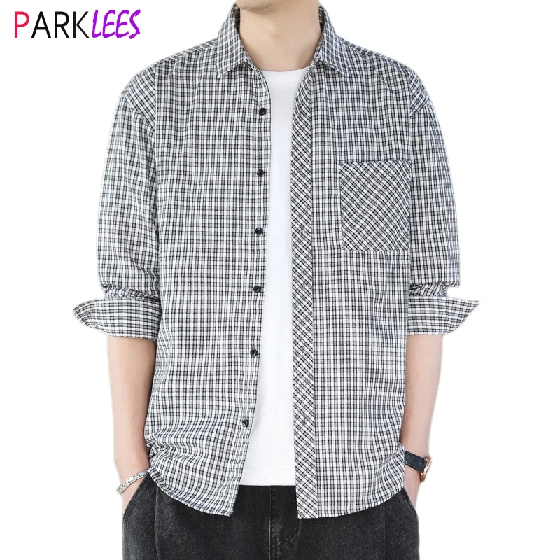 Mens Small Plaid Checked Shirt 2024 Brand New Slim Fit Long Sleeve Casual Shirt Men Button Up Shirt Jacket Male Chemise Homme
Mens Small Plaid Checked Shirt 2024 Brand New Slim Fit Long Sleeve Casual Shirt Men Button Up Shirt Jacket Male Chemise Homme