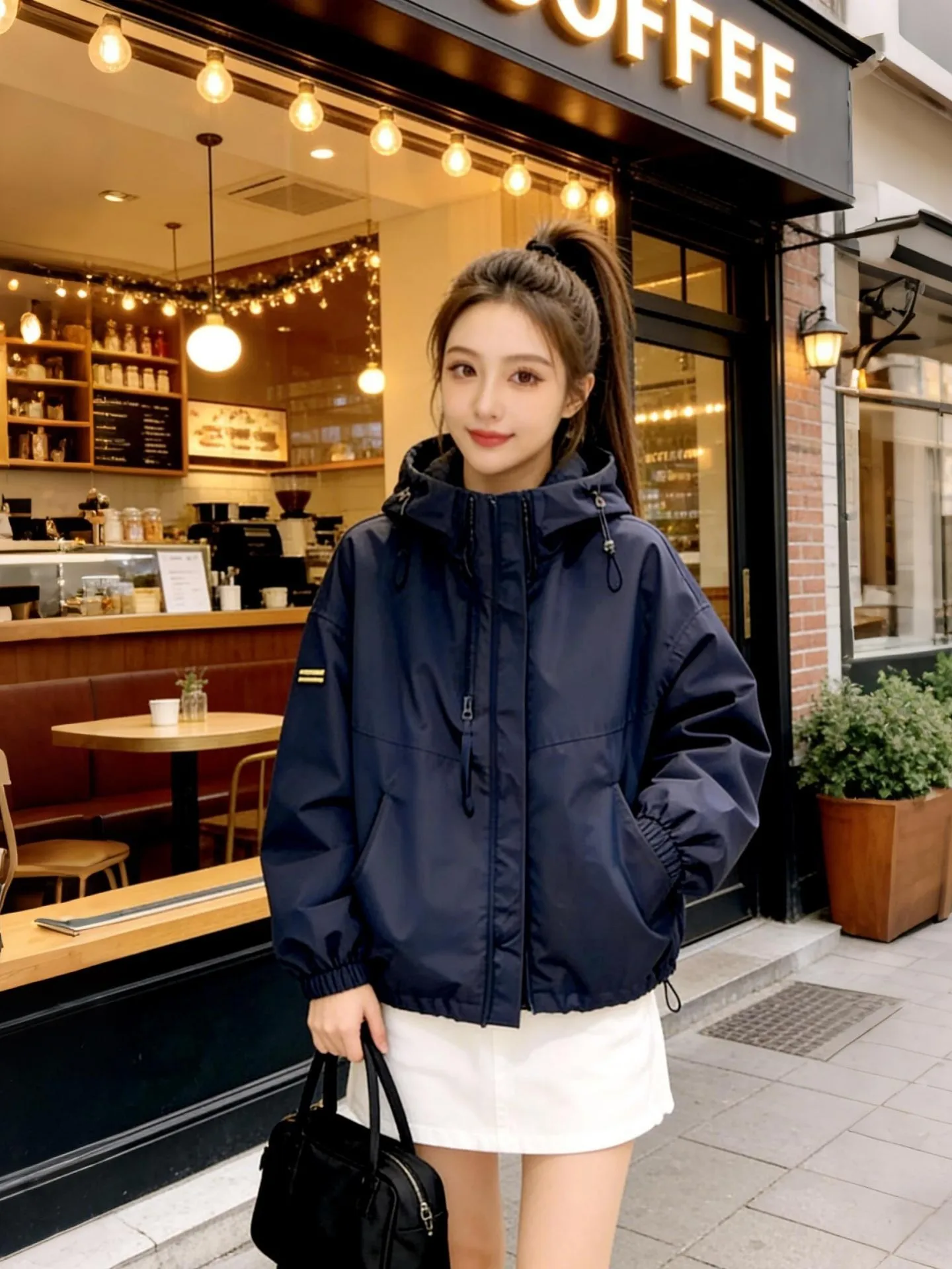 Casual Fashionable Hooded Jacket Women's Spring Autumn Short Outerwear All-Match Loose Style Commute Windbreaker Coat
Casual Fashionable Hooded Jacket Women's Spring Autumn Short Outerwear All-Match Loose Style Commute Windbreaker Coat