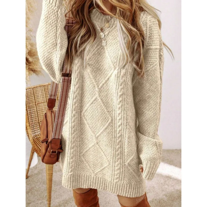 Women's Twist Knit Midi Sweater Medium Length Knotted Hair Cross Border Ultra Thin Spring Season Fashion Ladies' Knitwear
Women's Twist Knit Midi Sweater Medium Length Knotted Hair Cross Border Ultra Thin Spring Season Fashion Ladies' Knitwear