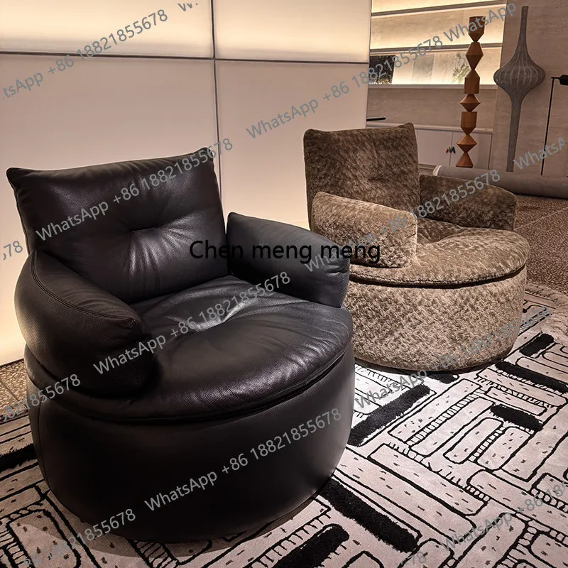 Одноместный черный кожаный диван-кресло для небольшой квартиры, вращающееся кресло для отдыха в гостиной или на балконе
Одноместный черный кожаный диван-кресло для небольшой квартиры, вращающееся кресло для отдыха в гостиной или на балконе