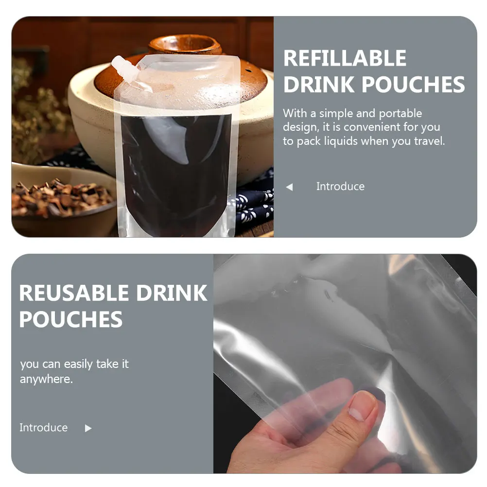 1 set Drink 250ml Clear Left Mouth Reusable 2 Funnels Leak Drinking Bag Proof Travel Storage Pouches Container Plastic
1 set Drink 250ml Clear Left Mouth Reusable 2 Funnels Leak Drinking Bag Proof Travel Storage Pouches Container Plastic