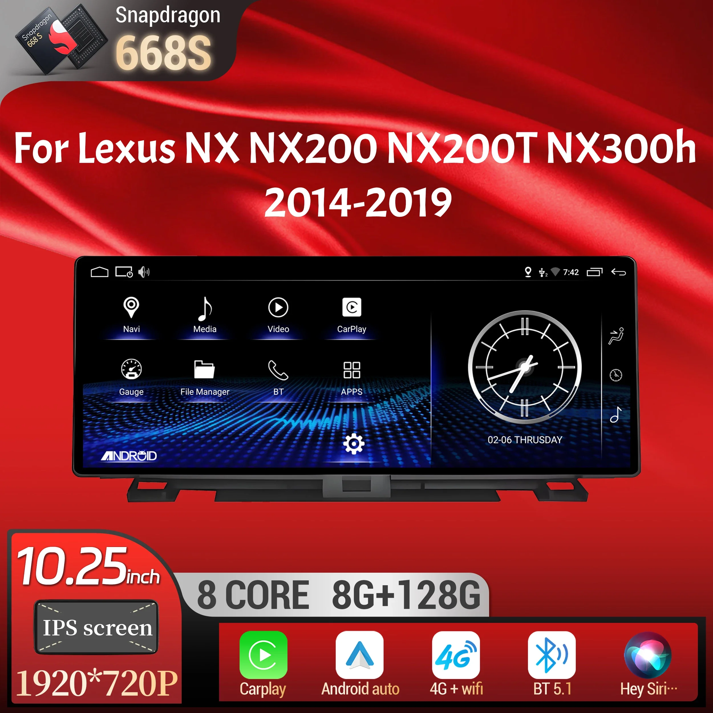 10,25-дюймовый автомобильный радиоприемник для Lexus NX NX200 NX200T NX300h 2014-2019 Android 14, мультимедийный беспроводной BT Carplay, экран Snapdragon 668S
10,25-дюймовый автомобильный радиоприемник для Lexus NX NX200 NX200T NX300h 2014-2019 Android 14, мультимедийный беспроводной BT Carplay, экран Snapdragon 668S